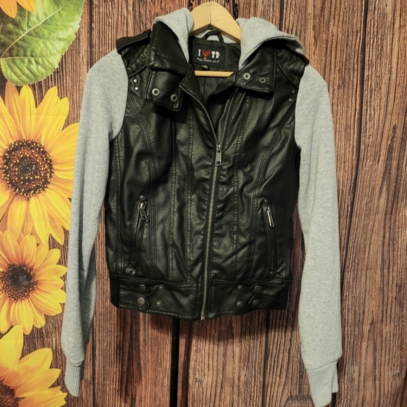 Boy Meets Girl Faux Leather Waist Jacket - Picture 1 of 8